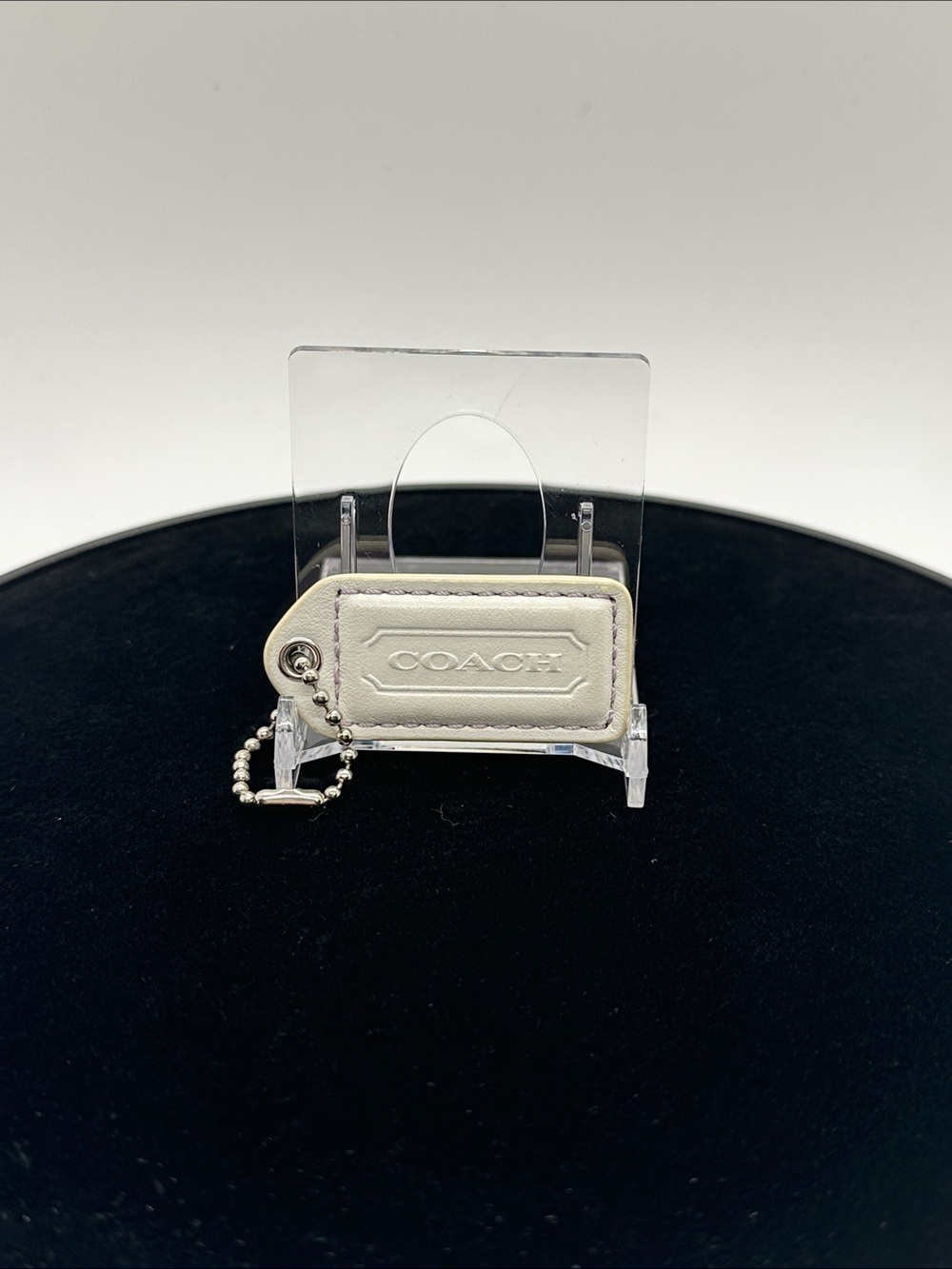 Coach Cream Leather Logo Tag